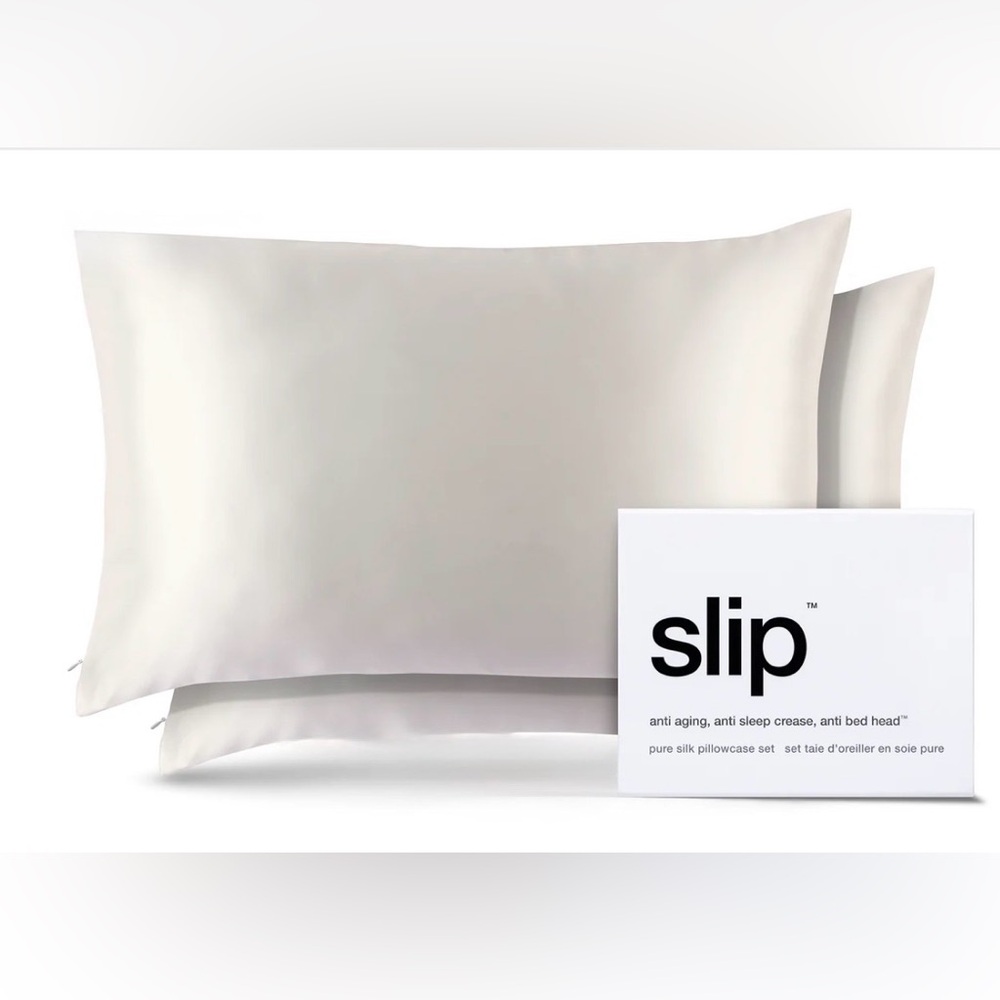 Slip Pillowcase White Queen Zippered